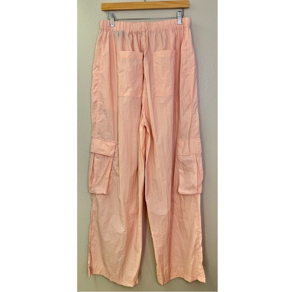 NWT Blank NYC Primrose Parachute Pants Light Peach Wide Leg Cargo Drawstring - Picture 8 of 11